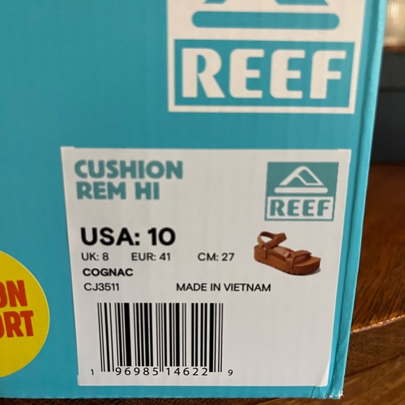 Reef Women’s Sandals. Cushion Rem Hi. Size 10. Cognac brown. Platform Height. - Picture 3 of 3